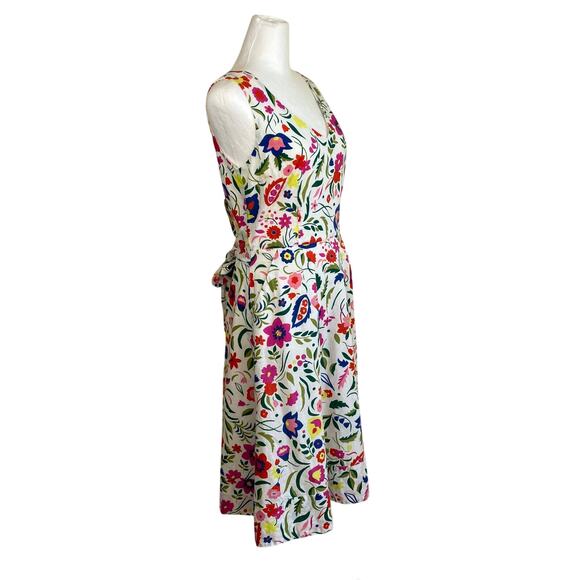 Boden Sz 4 US ‘Jade’ Fit & Flare Dress Linen Blend Folk Pop Boho Floral Print - Picture 8 of 16
